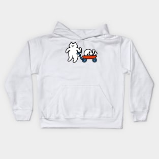 Cat and Skull Wagon Kids Hoodie